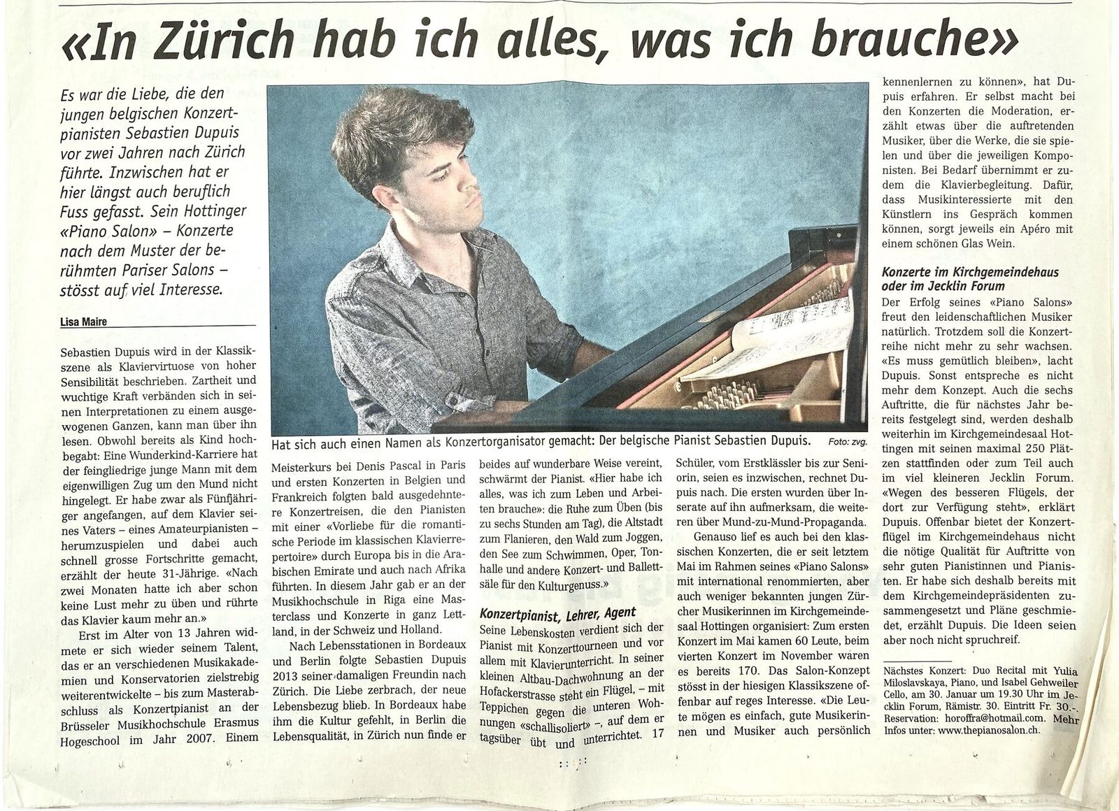 Sebastien Dupuis piano